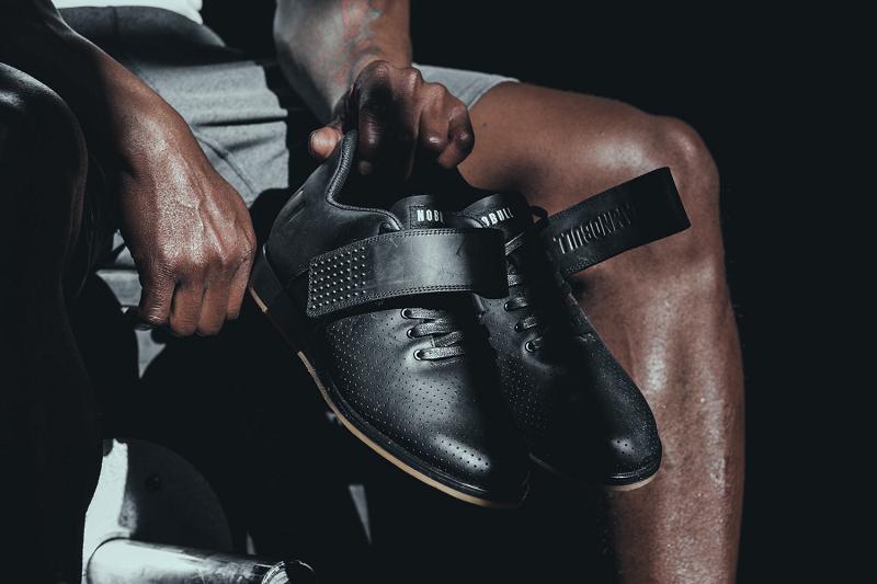 Nobull Leather Men's Lifters Shoes Black | USA Y1006X